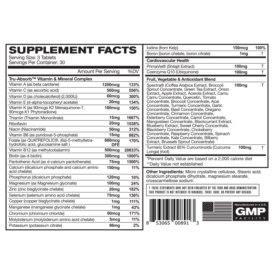 Multivitamin | High Bioavailability Vitamins & Minerals
