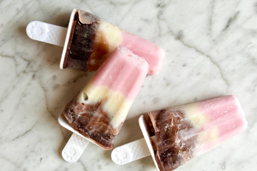 Neapolitan Protein Popsicles