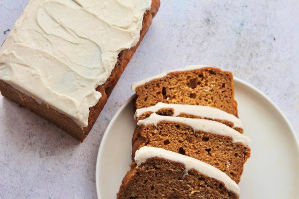 Healthier You: Protein Pumpkin Bread w/ Cream Cheese Frosting