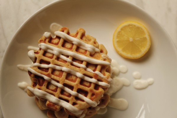Lemon Vanilla Protein Waffles