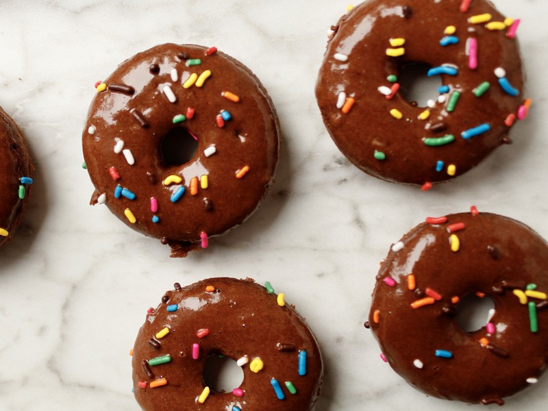 Chocolate Dipped Protein Donuts